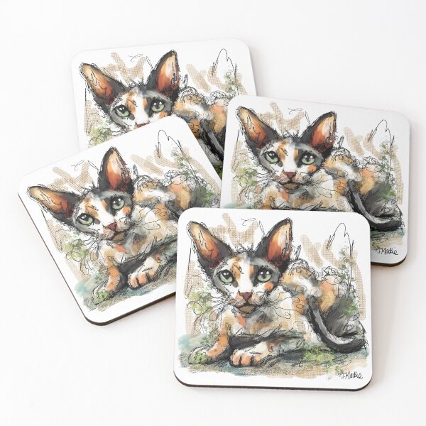 Item preview, Cornish Rex Cat designed and sold by TraceyMackieArt.
