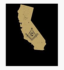 California Masonic Symbols T Shirt Freemason Shirt Photographic Print