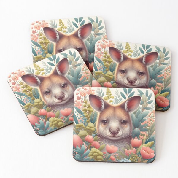 Item preview, "Wallaby and flowers" designed and sold by Elena Kolotusha.