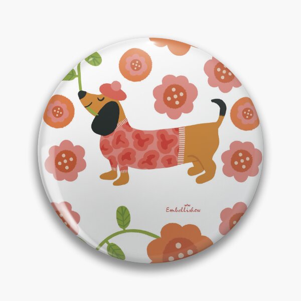 Artikelvorschau, Dachshund and Flowers entworfen und verkauft von Sarah Abbott-Vaughan.