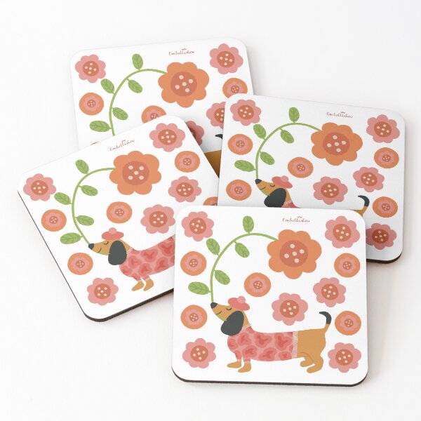 Item preview, Dachshund and Flowers designed and sold by Sarah Abbott-Vaughan.