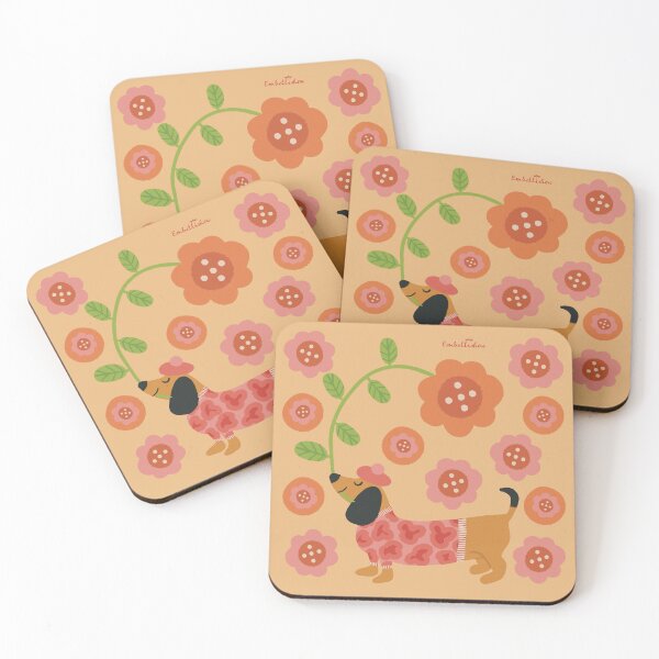Item preview, Dachshund and Flowers designed and sold by Sarah Abbott-Vaughan.