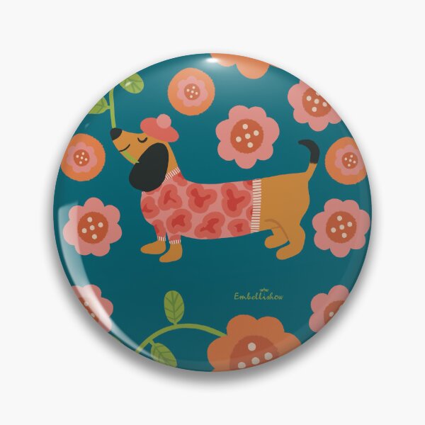 Artikelvorschau, Dachshund and Flowers entworfen und verkauft von Sarah Abbott-Vaughan.