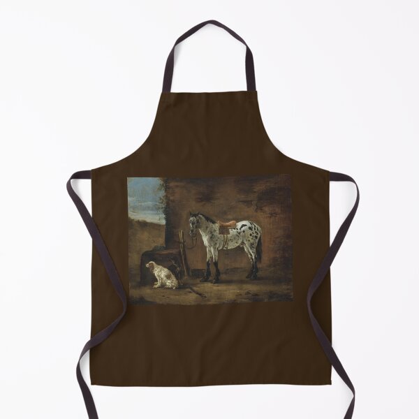 Item preview, A Piebald Horse Tied To a Hitching Post and 2 Dogs by Pieter Cornelisz Verbeeck designed and sold by Amanda1775.