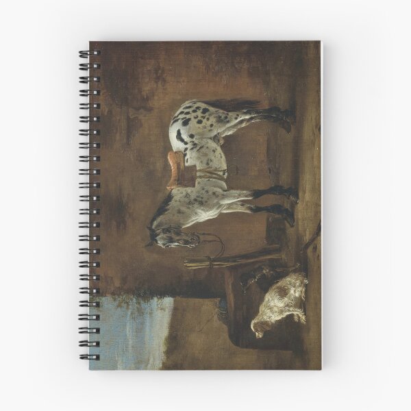 Item preview, A Piebald Horse Tied To a Hitching Post and 2 Dogs by Pieter Cornelisz Verbeeck designed and sold by Amanda1775.