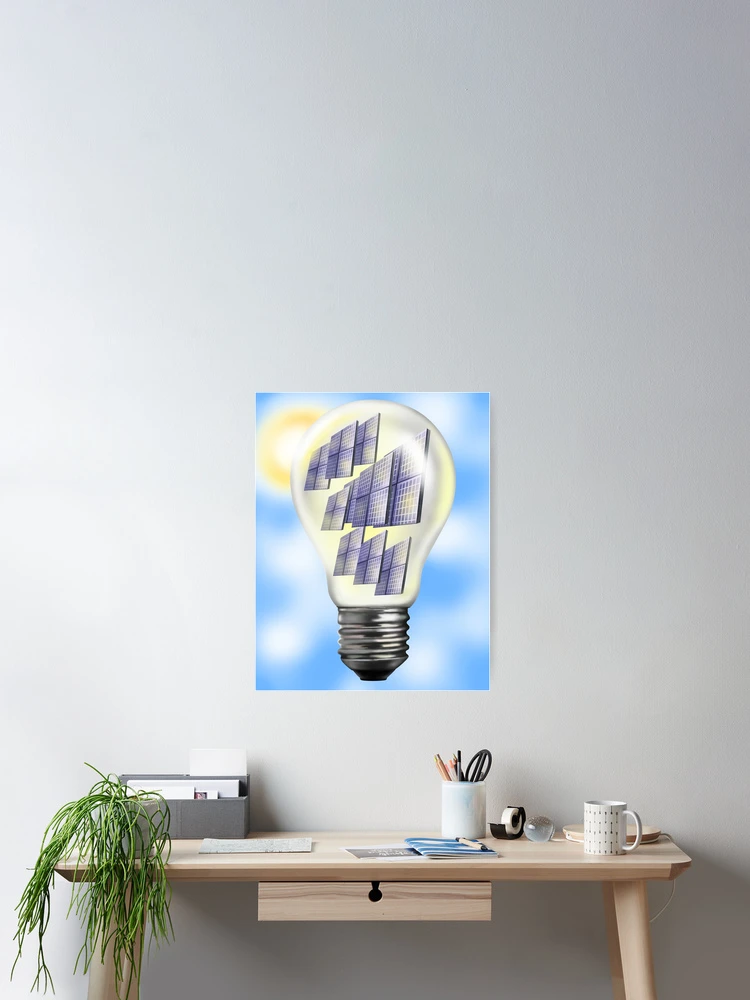 Thumbnail 2 of 3, Poster, Solar Power Lightbulb designed and sold by ScienceSource.
