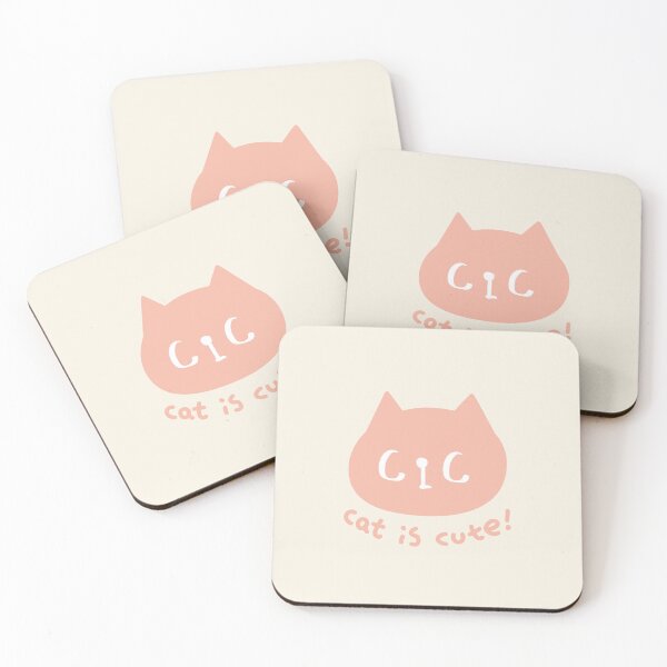 Item preview, CiC Cat logo - Pink & Light Beige designed and sold by CiCstudio.