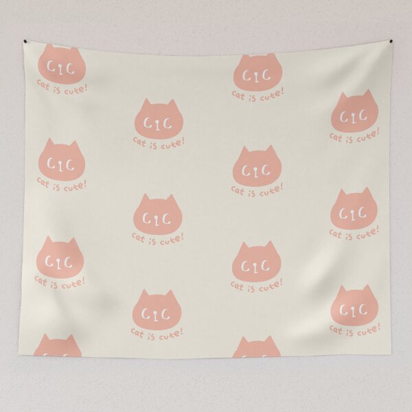 Item preview, CiC Cat logo - Pink & Light Beige designed and sold by CiCstudio.