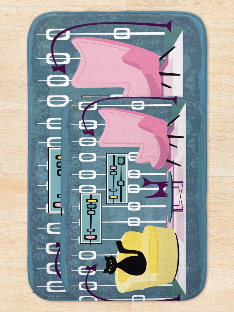 Thumbnail 5 of 6, Bath Mat, Lounging Cat designed and sold by CarlaBaremb.