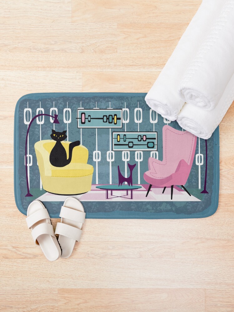 Thumbnail 2 of 6, Bath Mat, Lounging Cat designed and sold by CarlaBaremb.