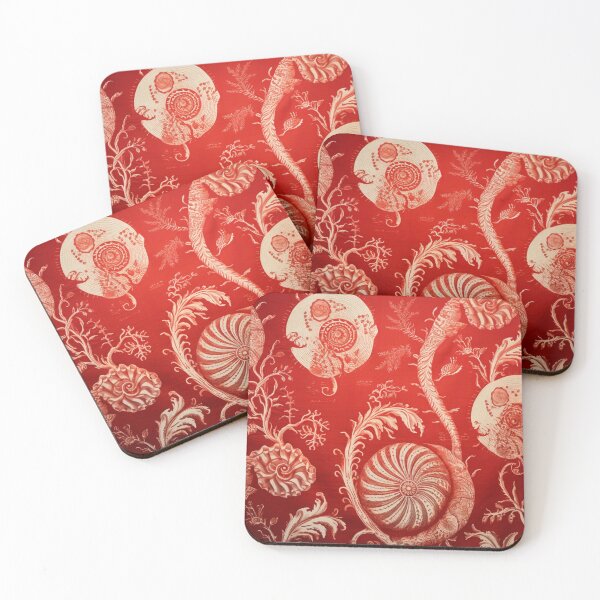 Item preview, Antique Toile de Ammonite in Red designed and sold by Shelly Little.