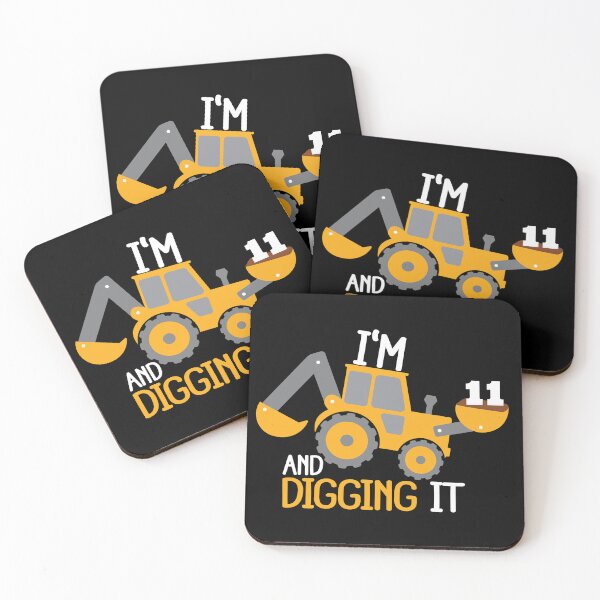 Item preview, Construction Birthday Digging It: 11th Birthday on Black designed and sold by sweetbelle.
