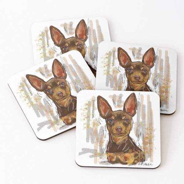 Item preview, Russian Toy Short Coat Brown and Tan Dog designed and sold by TraceyMackieArt.