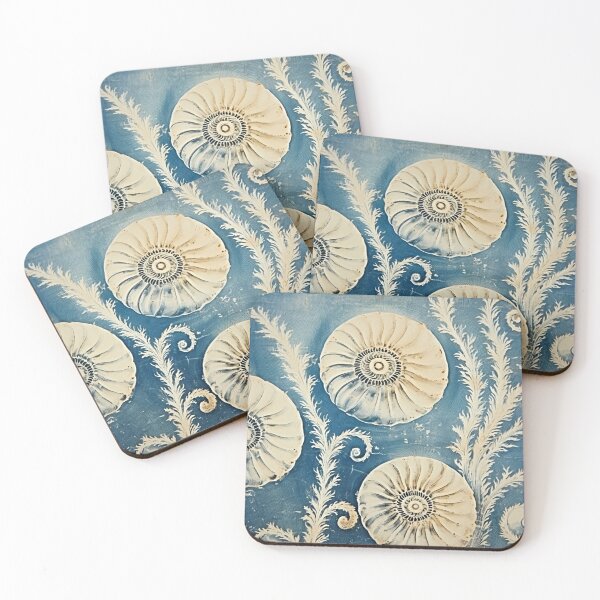 Item preview, Antique Toile de Ammonite in Distressed China Blue designed and sold by Shelly Little.