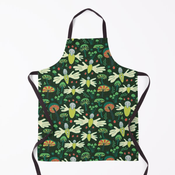 Item preview, Fireflies and phosphorescent colorful mushrooms at night - seamless pattern designed and sold by colorofmagic.