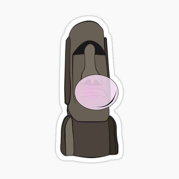 Island Head Blowing Bubbles Sticker