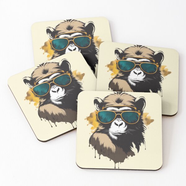 Item preview, Stylish monkey with sunglasses - tropical cool designed and sold by P4nd3L.