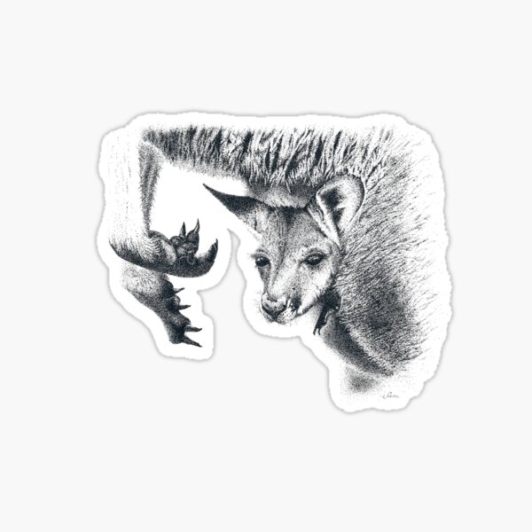 Item preview, Cute Australian Kangaroo Joey designed and sold by Sam Morton - Heart Art.
