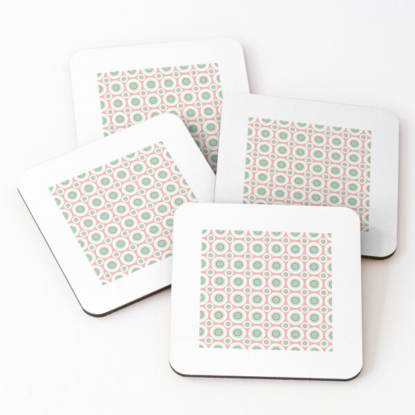 Item preview, Mid Century Modern Geometric Circles Pattern Mint Green, Peach designed and sold by Prints and Lifestyle.