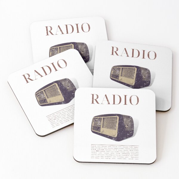 Item preview, Brown Vintage Radio Print with Different Translations designed and sold by ArtsyFresco.