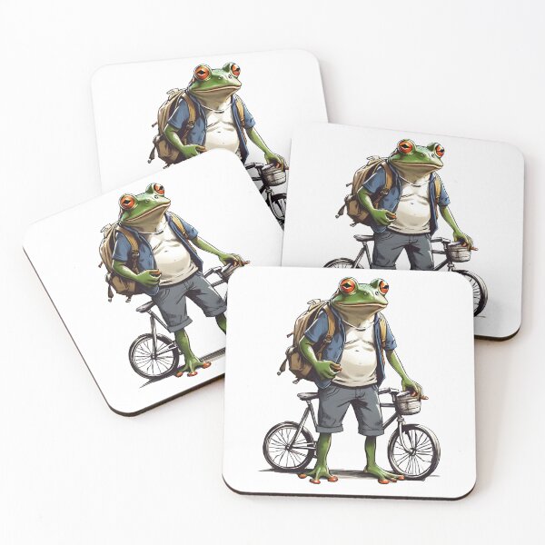Item preview, Frog Wearing a Tshirt and Bicycle designed and sold by WIKWOK.