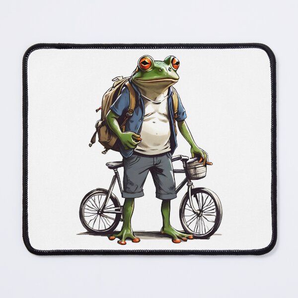 Item preview, Frog Wearing a Tshirt and Bicycle designed and sold by WIKWOK.