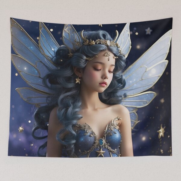 Item preview, Celestial Whispers | Night Sky Fairy with Lunar Wings designed and sold by MysticFable.
