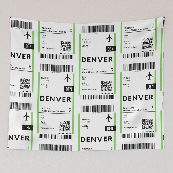 Item preview, Denver, Colorado USA Airplane Boarding Pass designed and sold by RoamInk.