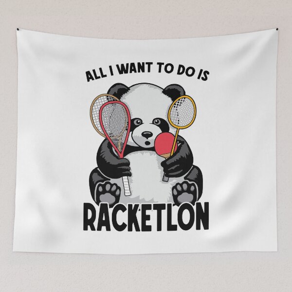 Item preview, Panda Racketlon All I Want To Do Is Funny Cute Bear Player designed and sold by GrandeDuc.
