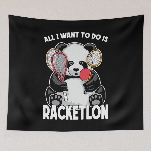 Item preview, Panda Racketlon All I Want To Do Is Funny Cute Bear Player designed and sold by GrandeDuc.
