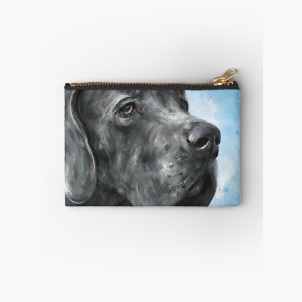 Item preview, Painting of Grey Great Dane on a Blue Background designed and sold by ibadishi.
