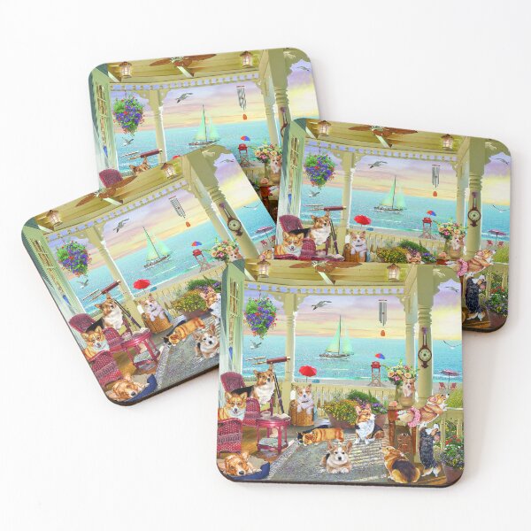 Item preview, Corgis Summer Vacation - Beach & Palace designed and sold by Clitus.