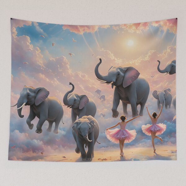 Item preview, Elephantic Ballet in Skybound Oasis designed and sold by PanoramaPrints.