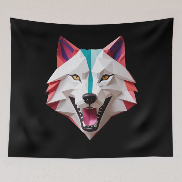Item preview, Geometric Wolf Head  designed and sold by DotsAndDesigns.