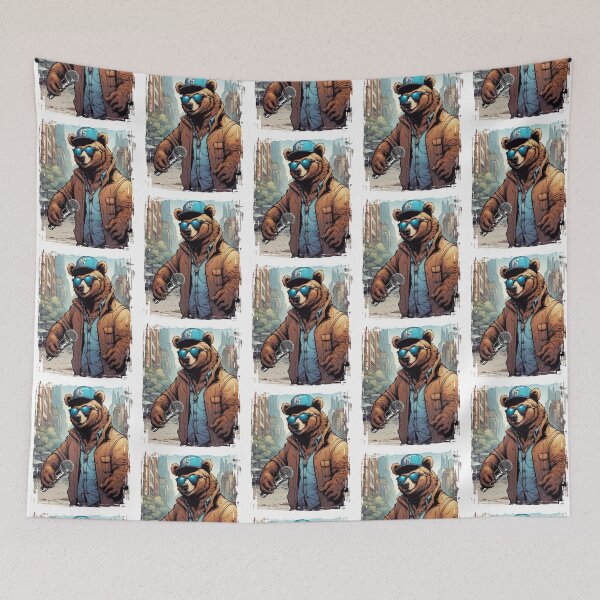 Item preview, Rap Hip Hop MC Bear Urban City Style Ready For Freestyle Rap Battle  designed and sold by DabGraphic.