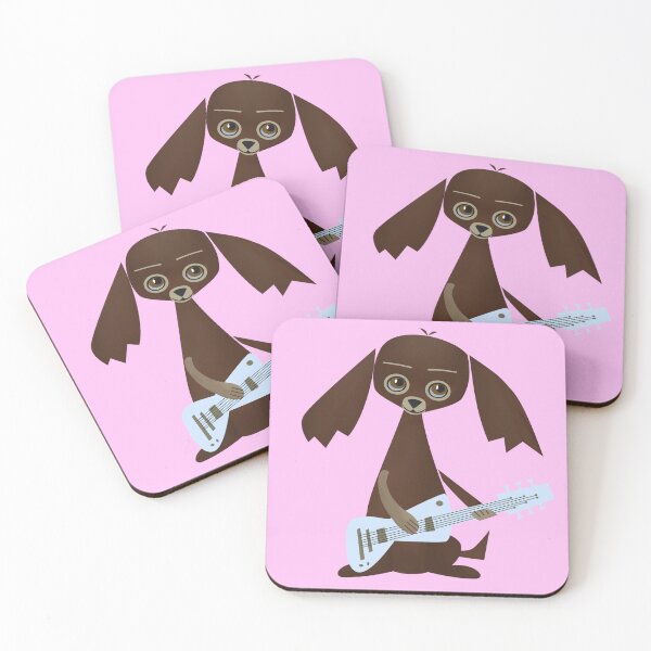 Item preview, Dog Playing Vintage Guitar Pink Background designed and sold by CarlaBaremb.