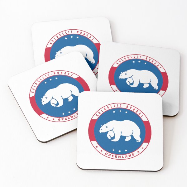 Item preview, Red Blue Greenland Polar Bear Badge designed and sold by GraTEEtude.