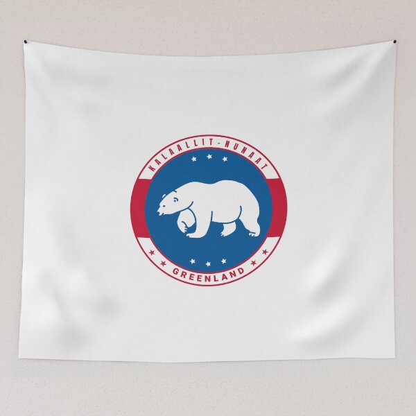 Item preview, Red Blue Greenland Polar Bear Badge designed and sold by GraTEEtude.