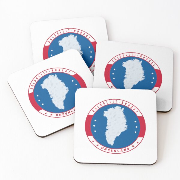 Item preview, Greenland Map Kalaallit Nunaat Circle Blue Red Badge designed and sold by GraTEEtude.