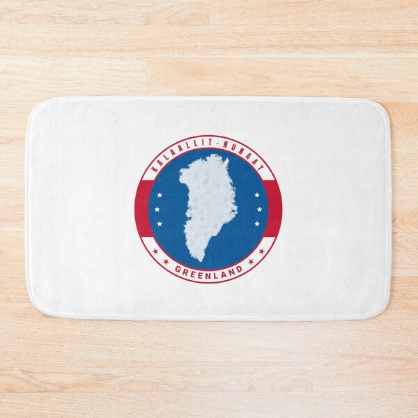 Item preview, Greenland Map Kalaallit Nunaat Circle Blue Red Badge designed and sold by GraTEEtude.