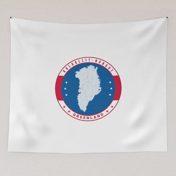 Item preview, Greenland Map Kalaallit Nunaat Circle Blue Red Badge designed and sold by GraTEEtude.