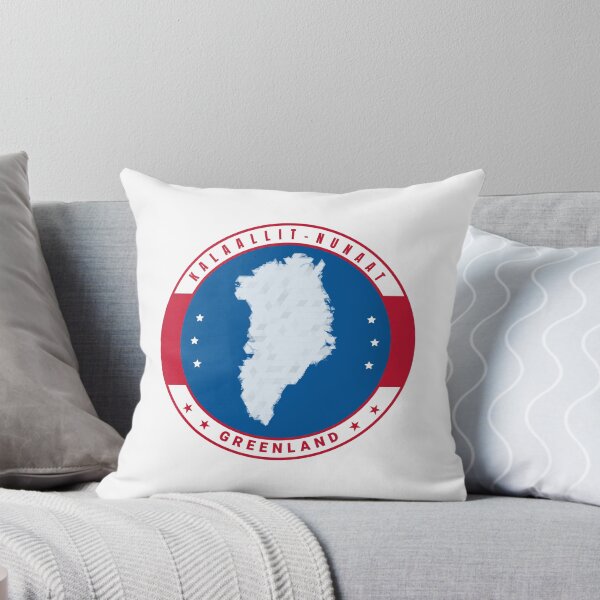 Item preview, Greenland Map Kalaallit Nunaat Circle Blue Red Badge designed and sold by GraTEEtude.