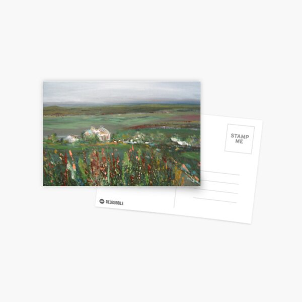 Purple splashed on Green Postcard