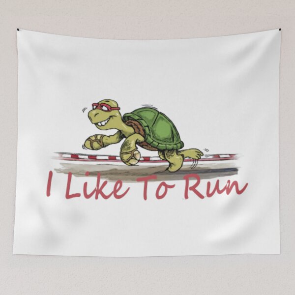 Item preview, Funny running Turtle with text 'I like to run' designed and sold by Tomasz  Siennicki.