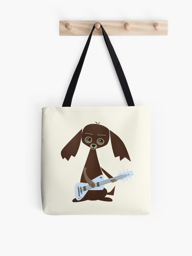 Thumbnail 1 of 2, Tote Bag, Dog Playing Vintage Guitar designed and sold by CarlaBaremb.