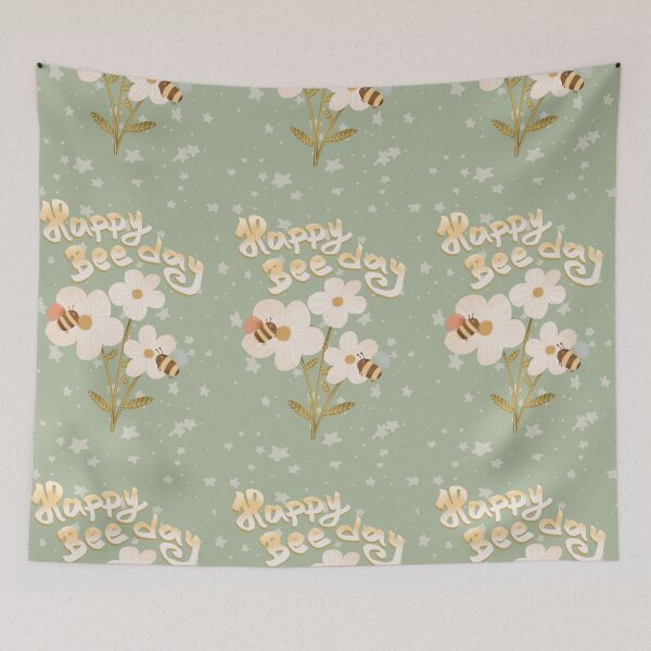 Item preview, Happy bee-day honeybee designed and sold by pinkyfish1010.