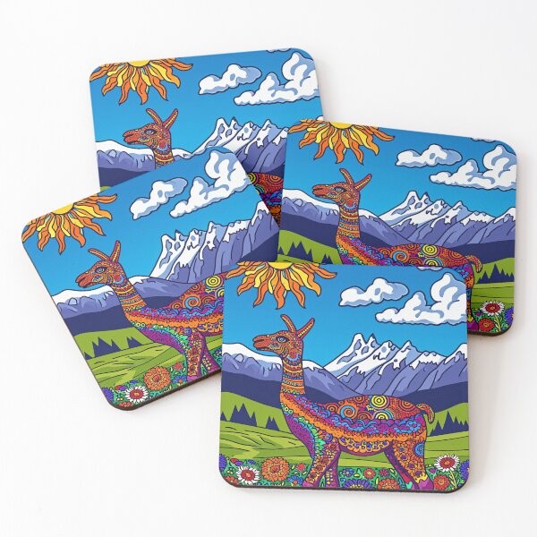 Item preview, Colorful Llama Meadow designed and sold by cute-animals99.