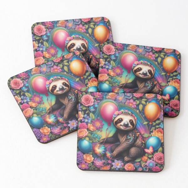 Item preview, Baby Sloth Loves  Balloons And Beautiful Flowers  designed and sold by BotunPeony.