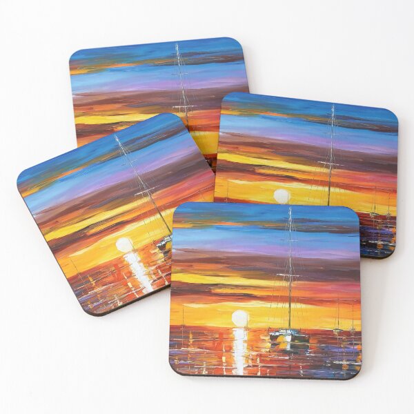 Item preview, Pier sea landscape with a yacht at sunset designed and sold by clon-dot-net.