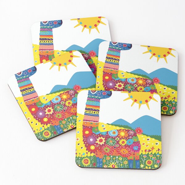Item preview, Colorful Llama Meadows designed and sold by cute-animals99.